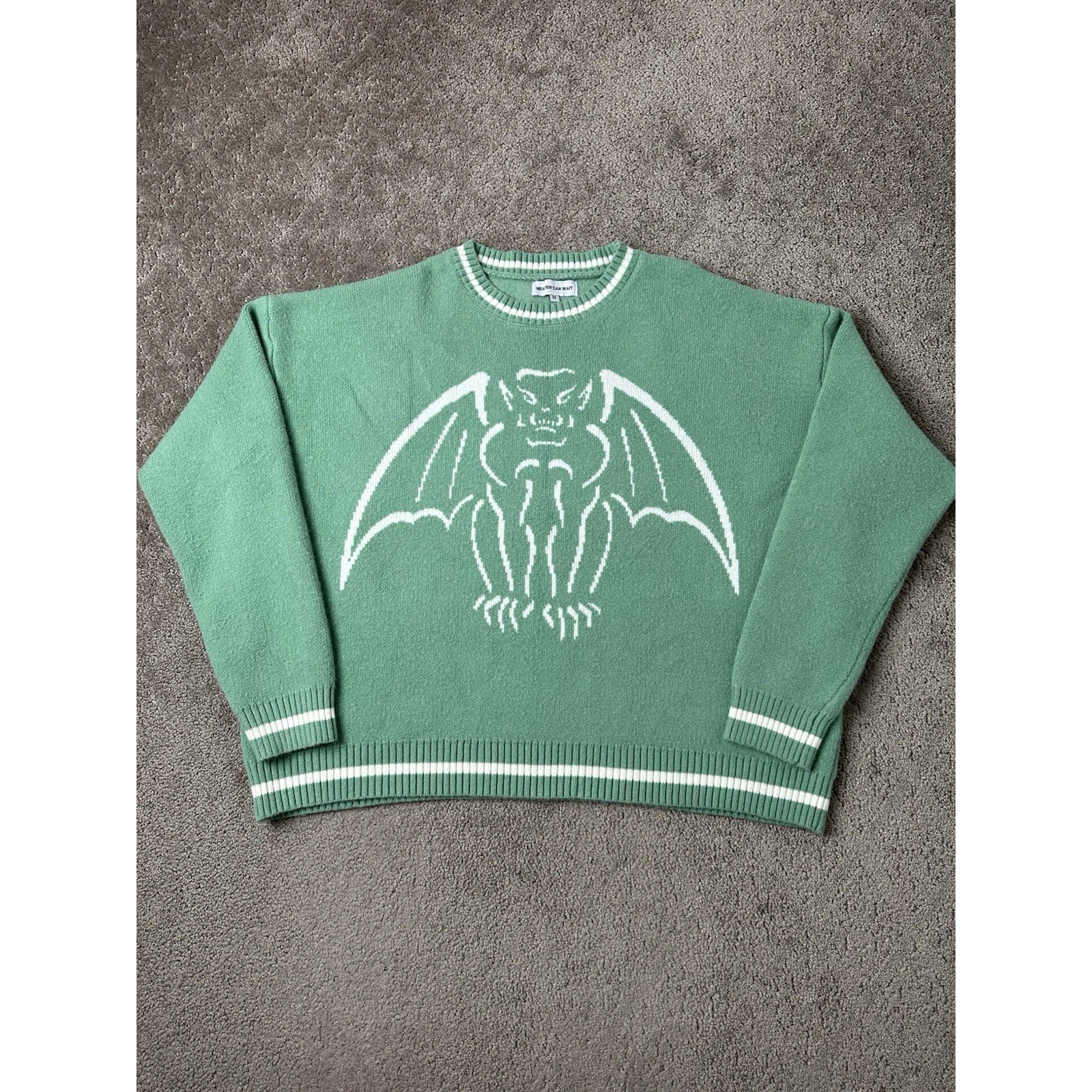 Unisex Sweatshirt Heaven Can Wait "Gargoyle Knit", Streetwear Y2k Size M